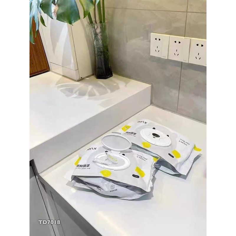 Màng Bọc Thực Phẩm Dạng Rút Tiện Lợi 100 Cái Siêu Dai Có Nắp Đậy Kín Chống Bụi Chất Liệu PE Bảo Quản Đồ Ăn