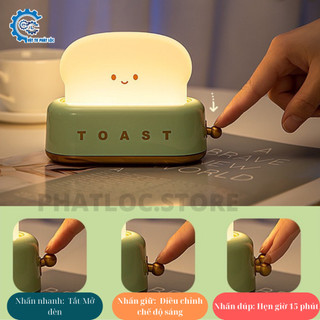 dễ thương Đèn Ngủ Để Bàn Hình Máy Nướng Bánh Mì Sạc Tích Điện,Hẹn Giờ Nhiều Chế Độ Sáng Đèn Led Trang Trí Decor Phòng