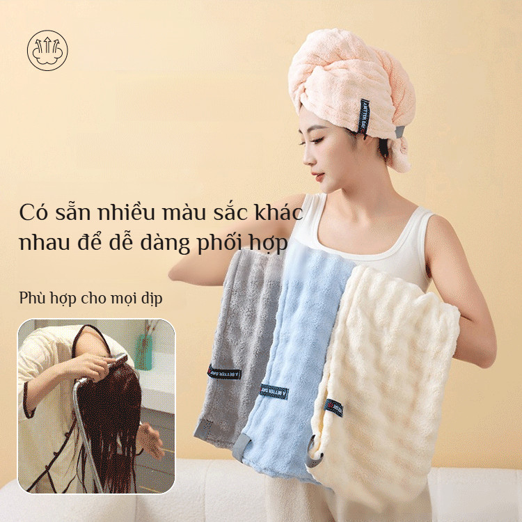 🔥Giá sốc🔥Khăn lau tóc dày/Mũ sấy tóc kiểu Pháp / Mũ sấy tóc thấm hút và khô nhanh / Khăn lau tóc nữ