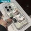 Ibumpers INS USD Dollar Design Ốp Điện Thoại Cho iPhone 16 15 14 13 12 11 ProMax X XS XR XsMax Vỏ Thời Trang Họa Tiết Lông Vũ Vỏ Chống Sốc Cứng