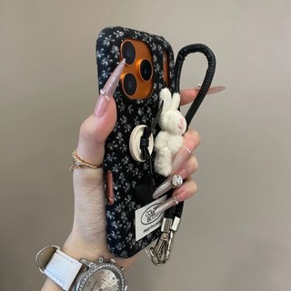 Ốp điện thoại di động hình thỏ ba chiều hoạt hình cho iPhone17 16 15 14 13 Pro Max bảo vệ camera chống sốc chống rơi mặt sau cứng
