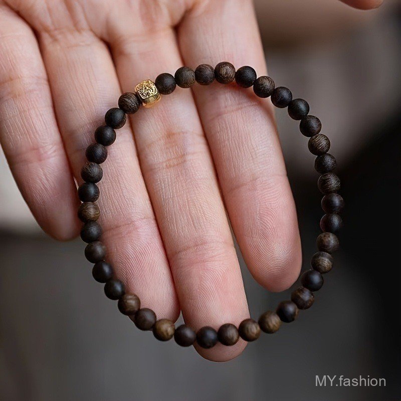 Vòng tay hạt trầm hương giả phong cách Bohemian cổ điển, phù hợp dùng hàng ngày