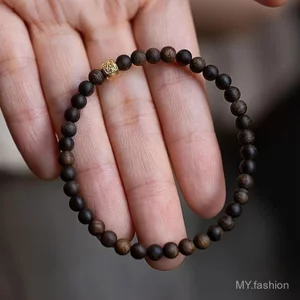 Vòng tay hạt trầm hương giả phong cách Bohemian cổ điển, phù hợp dùng hàng ngày