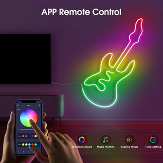 WS2812 RGBIC RGB LED Neon Dải đèn, 5V USB Chống Thấm Nước Bluetooth Diode Neon Băng Ruy Băng Có Điều Khiển Từ Xa Để Trang Trí Trần Phòng