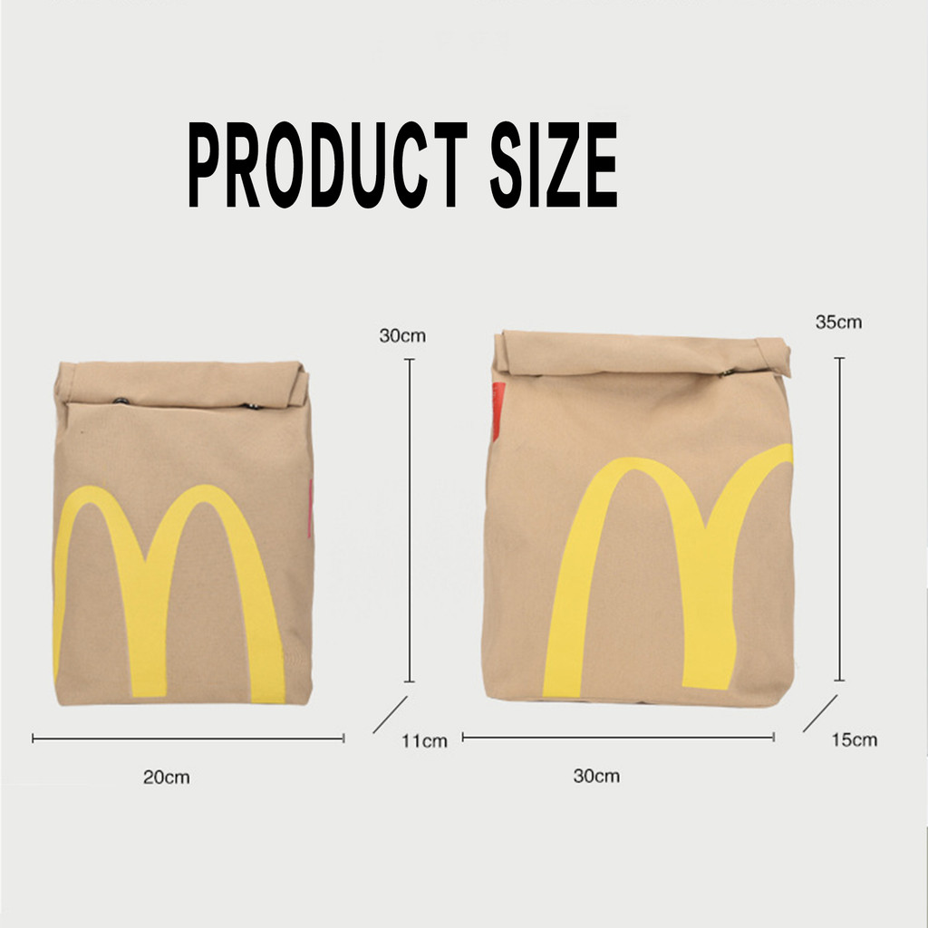 Túi đi học McDonald 's Túi giấy Ba lô hành lý dung tích lớn để du lịch mua sắm thể thao