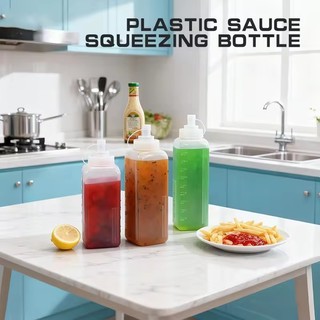 1 / 2 / 3 Chai ép nước sốt chống rò rỉ cỡ nòng lớn - 800 / 1000ML Hộp đựng Salad sốt cà chua trong suốt có nắp