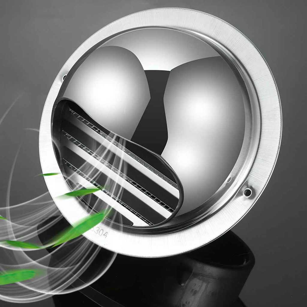 Phụ kiện hút mùi thông gió đường ống: Miệng gió ngoài trời inox 304 D100 D150