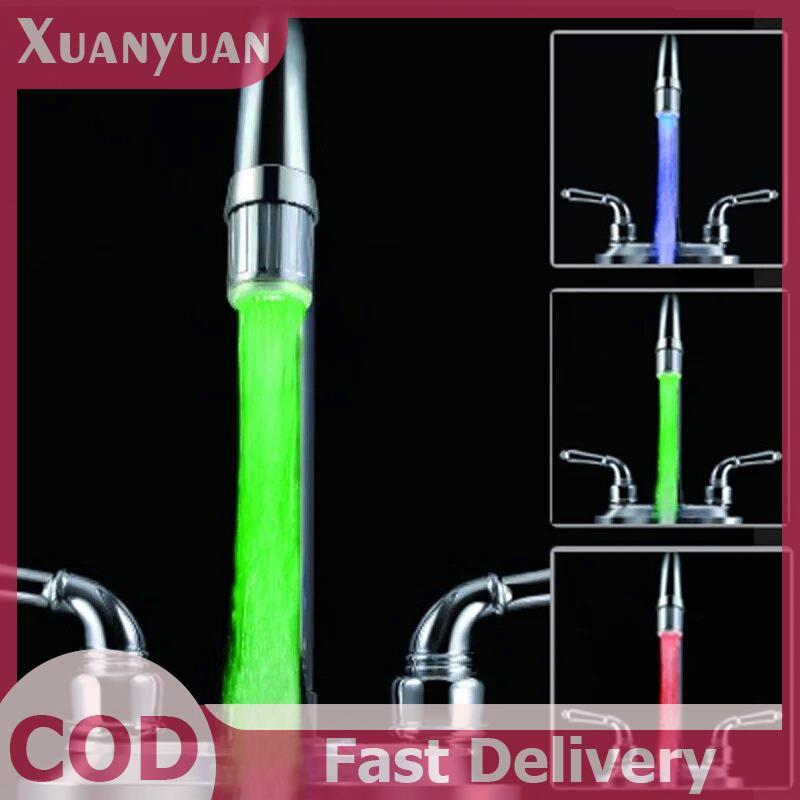 Vòi cảm biến LED 3 màu XUAN Thay đổi ánh sáng cảm giác nhiệt độ Vòi LED tự động Phát sáng Tiết kiệm nước Dòng ánh sáng Vòi sục khí Vòi phun cho phòng tắm nhà bếp VN