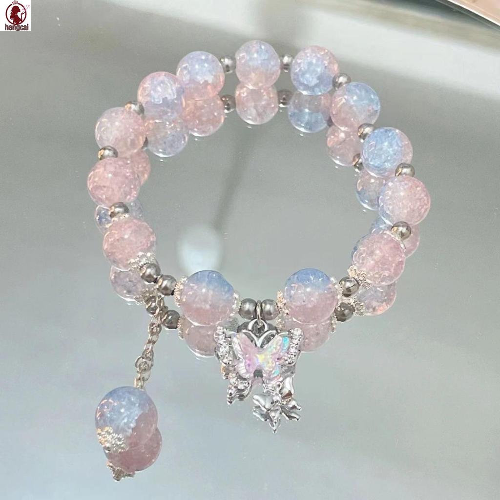 Vòng tay bướm đính hạt lấp lánh, dễ điều chỉnh, phù hợp cho nữ và bé gái dùng trong các bữa tiệc và hàng ngày