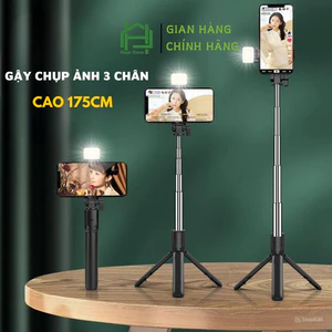 Gậy chụp ảnh 3 chân R1S - Gậy selfie chụp hình, tự sướng có điều khiển từ xa kèm đèn trợ sáng 1m75