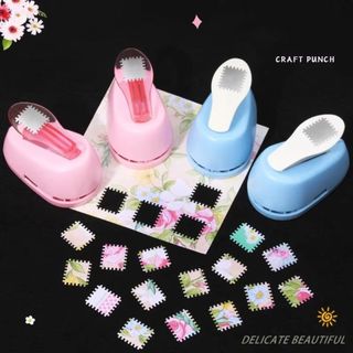 Dập nổi WEETW|Máy Làm Đấm Cắt Thủ Công Tem Viền Đấm, Văn Phòng Phẩm Tiết Kiệm Nhân Công Hình Tem Cắt Giấy Răng Đấm Embosser Thêu Sò