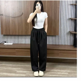 [ Hàng L1 Có Bigsize Đến 90kg ] Quần Baggy Dài Nỉ Ép Hàn 2Da Form Thụng Cạp Cao Dày Dặn Nặng Động Dễ Mix Đồ