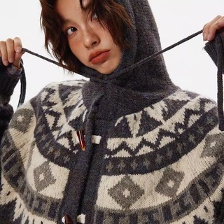 Áo len cardigan cổ điển kiểu Mỹ có mũ - phù hợp cho nam và nữ