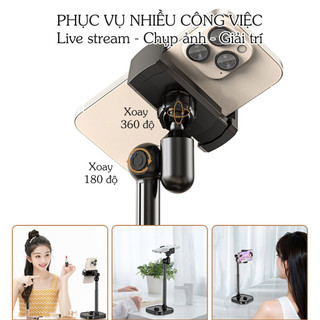 SUBOGDG Kẹp Điện Thoại, Giá Đỡ Điện Thoại Live Stream Xoay 360 Độ - Dễ Dàng Tùy Chỉnh Độ Cao, Góc Quay