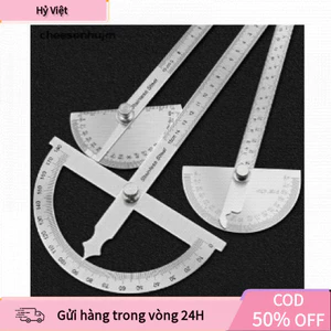 Thước Đo Góc Bằng Kim Loại – Thước Đo 180 Độ Bằng Inox, Dụng Cụ Đo Góc Cơ Khí Đa Năng