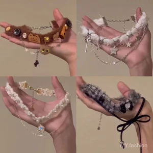 Chocker vòng cổ nữ màu nâu mèo con kiểu Nhật Bản dễ thương, phù hợp thu đông và áo len