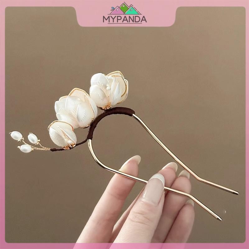MYPANDA - Kẹp tóc mộc lan hợp kim vintage, phụ kiện thời trang cho tóc