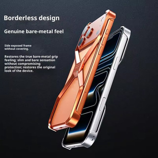 [JLK] Ốp điện thoại không vành hợp kim nhôm loại X có thể tháo rời cho iPhone 17 17Pro 16 15 14 13 Pro Max Vỏ chống sốc tản nhiệt kim loại Funda