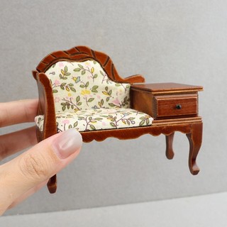 DE Mini Sofa Cho Nhà Búp Bê 1 12 Cân Phong Cách Victoria Chaise Lounge