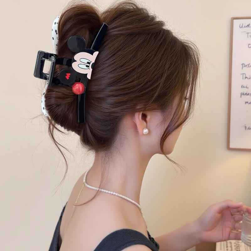 Kẹp tóc nữ chấm bi và nơ, thiết kế dễ thương cho sinh viên