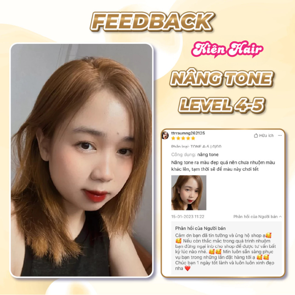 Thuốc Nâng Tone Tóc - Kem nâng nền tóc & kem tẩy tóc nhẹ, tặng kèm oxy trợ dưỡng và bao tay