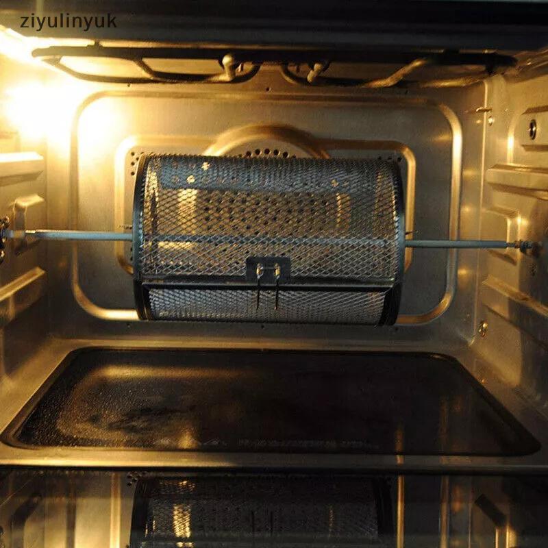 Ziyulinyuk Thép Không Gỉ Nướng Rotisserie Lò Nướng Cho Nhà Bếp Chiên Giỏ Cà Phê Đậu Nướng Lồng Trống Giá Nồi Chiên Không Khí Phụ Kiện Đa Năng EN