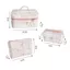 FAVORITEGOODS Túi đựng mỹ phẩm hoa Tote, Quilting Cotton Pink Floral Nơ Túi đựng đồ vệ sinh nữ, Túi đựng đồ trang điểm có dây kéo dung tích lớn ngọt ngào Đồ vệ sinh