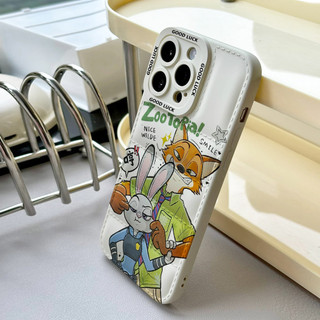 Ốp điện thoại Animation Zoo Topia cho iPhone 17 / 17Air / 16E / 15 Plus / 14 / 13 / 12 / 11 / Pro Max. Chống sốc rơi. Hộp đựng túi khí kiểu áo khoác silicon lỏng che phủ toàn diện
