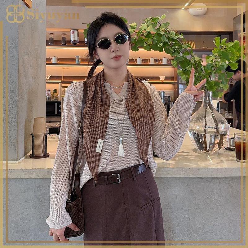 Siyuyan Melard Khăn Tam Giắc Retro Cao Cấp, Thời Trang Cho Nữ