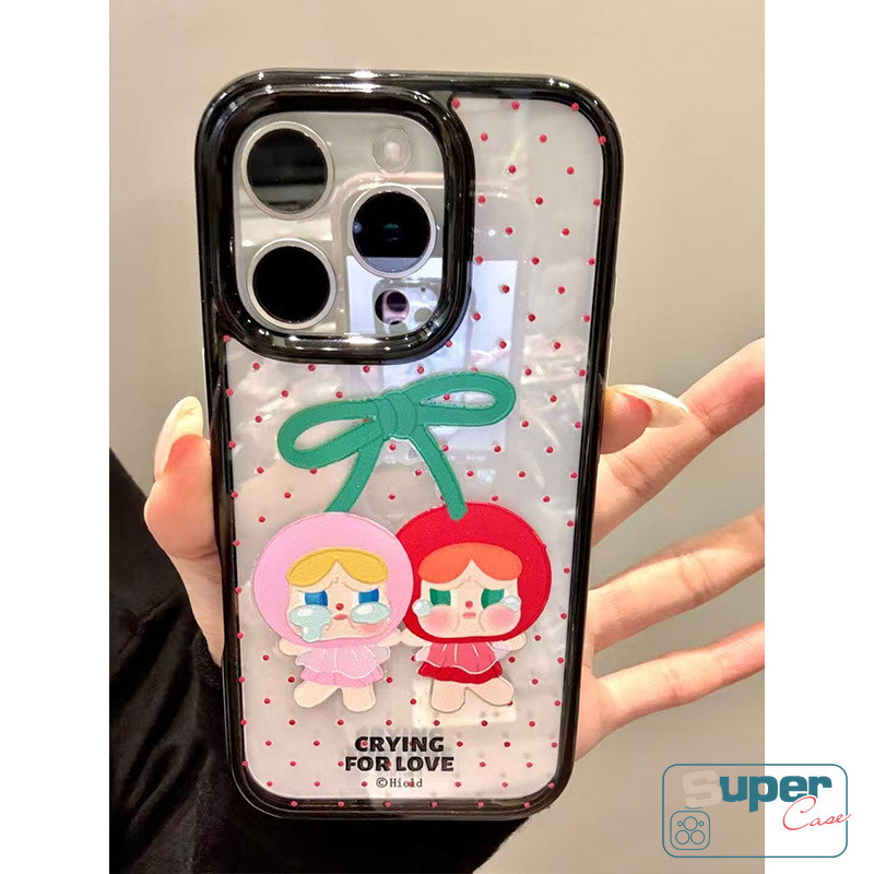 Ốp Lưng Tương Thích Cho iPhone 15 11 17 13 16 12 14 Pro Max Air 14 16 15 Plus Hoạt Hình Thời Trang Dễ Thương Crybaby Twinkle Twinkle Cherry Bow Star Luxury Acrylic Cover