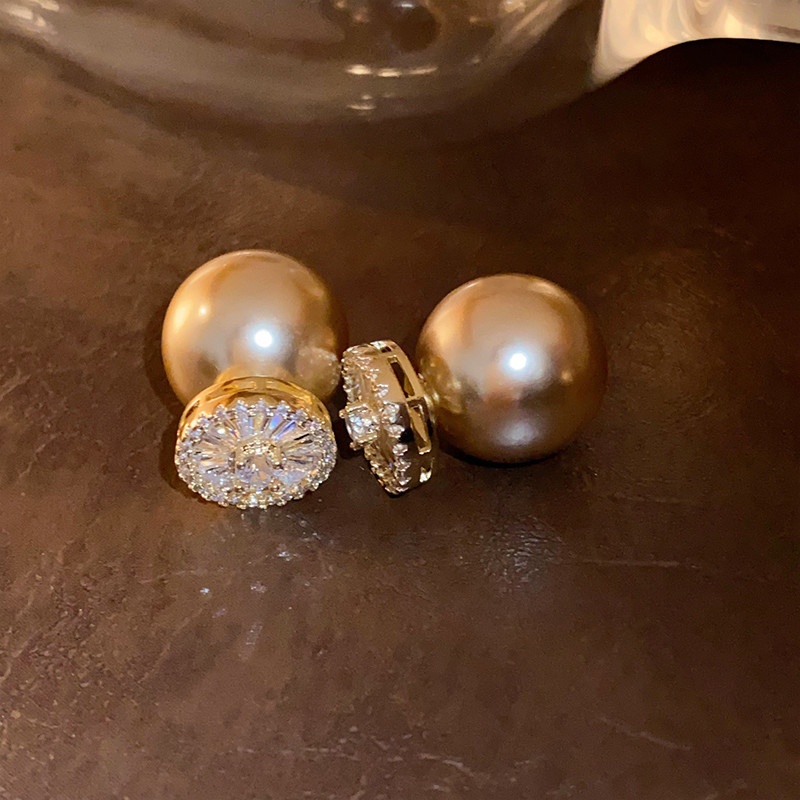 Bông Tai Nữ Retro Zircon và Ngọc Trai, Phong Cách Sang Trọng, Giá Rẻ