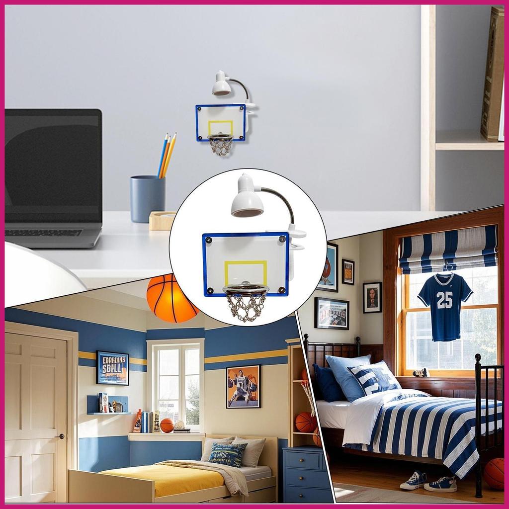 Bộ đèn ngủ hình bóng rổ với 3 quả bóng LED chiếu sáng, phù hợp cho bé trai