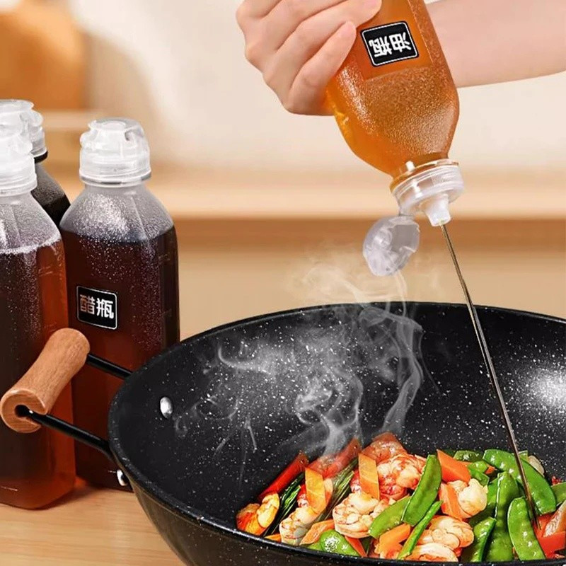 Chai ép chống rò rỉ nhà bếp 300 / 500ml / Chai đựng nước sốt dầu gia vị lỏng