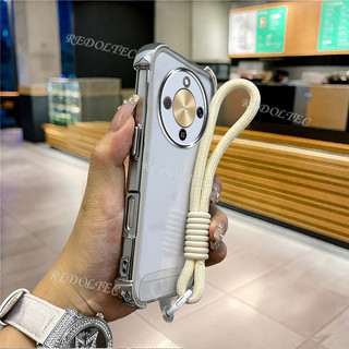 Ốp lưng Honor X9D 5G Vỏ trong suốt chống sốc có dây buộc 2025 Thiết kế mới Camera Protecion Vỏ điện thoại mềm siêu mỏng HonorX9D