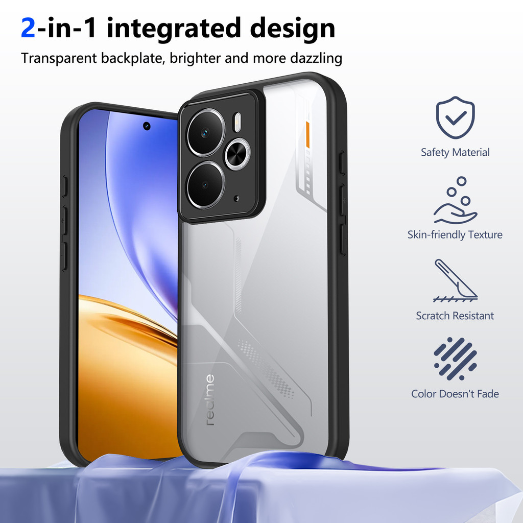 Ốp lưng Realme 14 5G Vỏ trong suốt mờ thời trang cho Ốp điện thoại Realme 14 5G