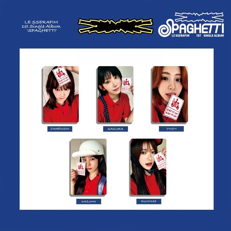 5-7 Chiếc SPAGHETTI Photocards Khác Nhau WEVERSE TIÊU CHUẨN 2025 EASY CRAZY HOT Album Lomo Cards SAKURA KIM CHAEWON HUH YUNJIN KAZUHA HONG EUNCHAE SOLO Bưu Thiếp YM