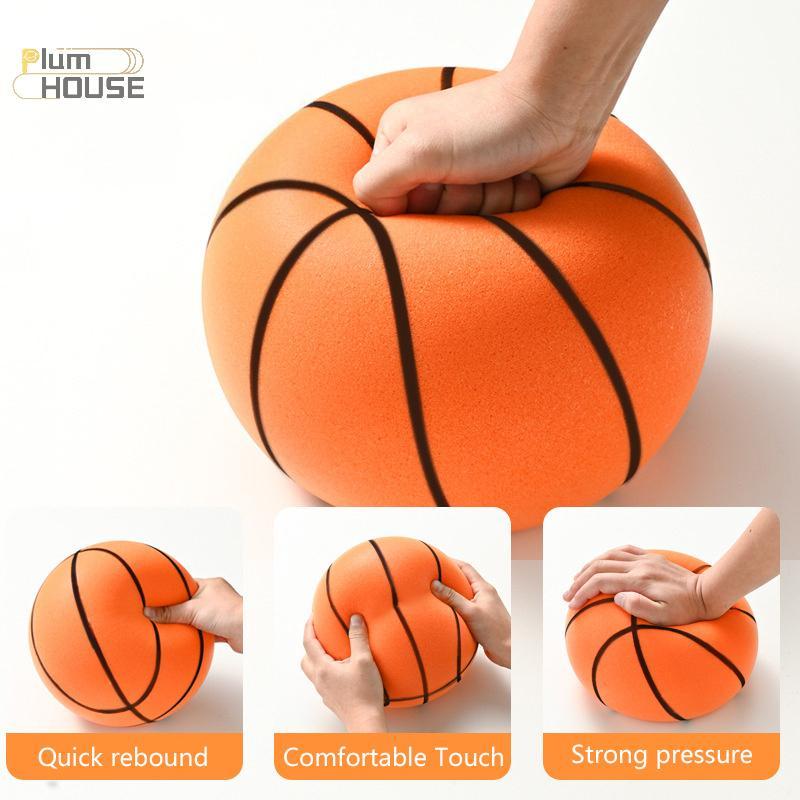 PlumHOUSE 18 / 21 / 24cm Nhảy Tắt Tiếng Trong Nhà Bóng Rổ Im Lặng Có Vòng Cao Cấp Nhẹ Bóng Rổ Trẻ Em Quà Tặng VN