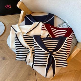 Áo Thun Cổ Chữ V Sọc Phong Cách Preppy, Hàng Ngày Mới