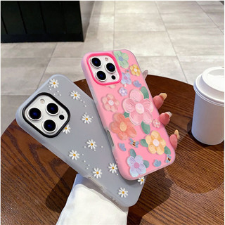Ốp Lưng Hoa Nhỏ Mờ Cho iPhone 15 Plus 14 13 Pro Max Màu Kẹo Vỏ Điện Thoại Silicon Ốp Lưng