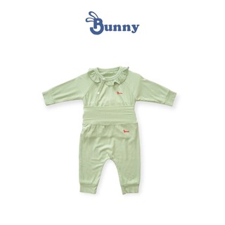 Bộ cúc chéo quần cạp cao Bunnybaby chất thun tăm lụa mềm mại cho be 0-12M