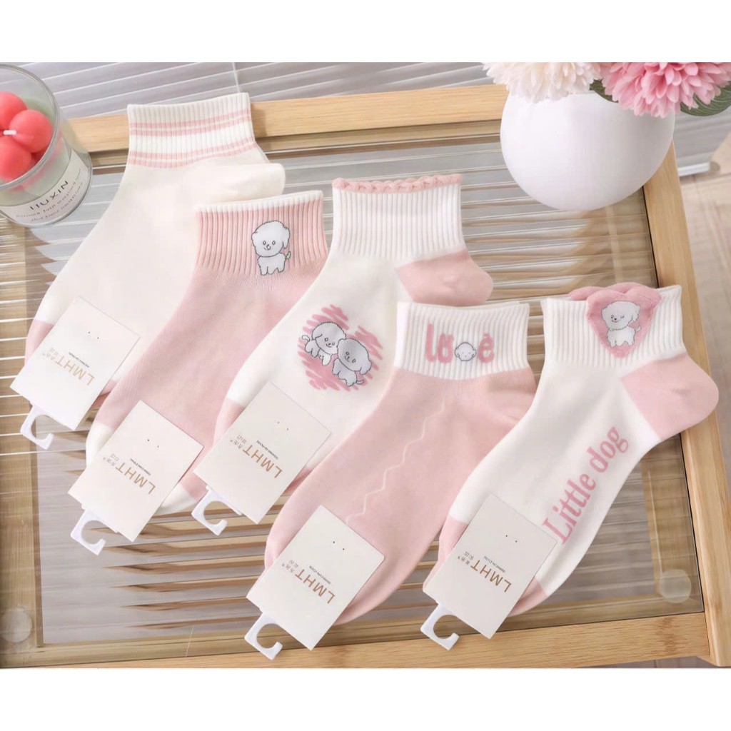 Set 10 Đôi Tất Nữ Hoạt Tiết Đáng Yêu Phong Cách Nhẹ Nhàng Pastel Len Dệt Kim Ấm Áp Mùa Đông Quà Tặng Giáng Sinh Nam Nữ