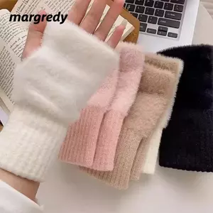 Găng tay nửa ngón MARGREDY cách nhiệt, sang trọng và mềm mại dành cho nữ mùa đông