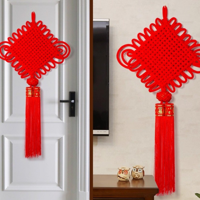 Mặt dây chuyền nút thắt nhung cổ điển may mắn Trung Quốc - Đồ trang trí thiết lập cảnh lễ kỷ niệm tân gia cao cấp