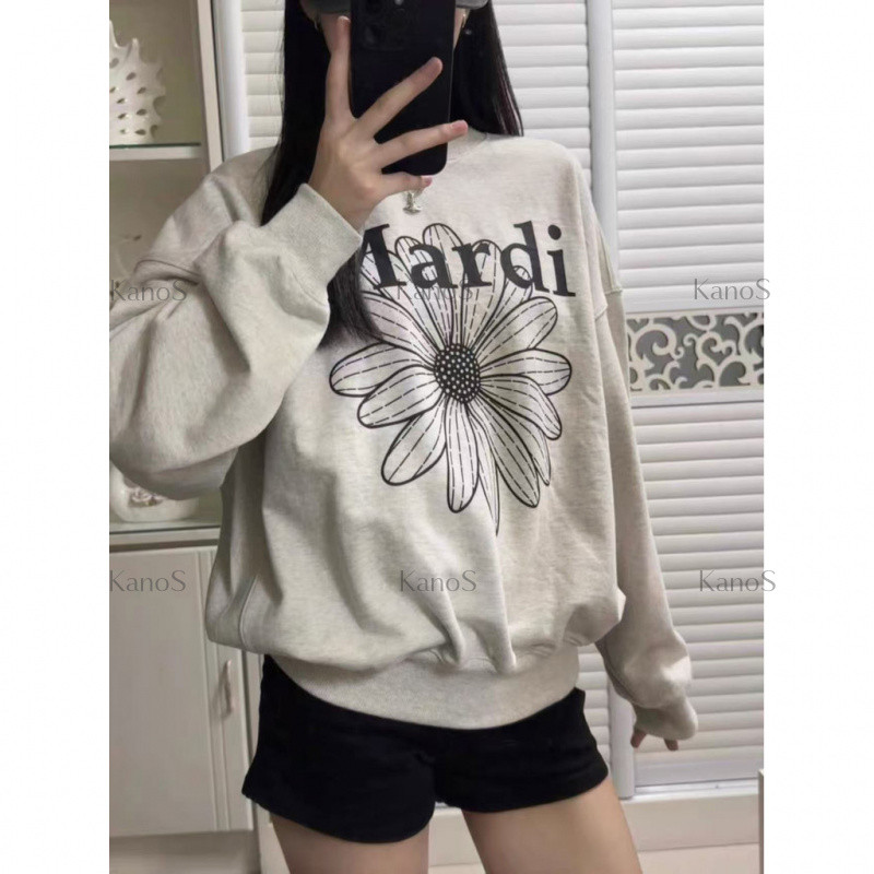 Kanos_shop | Sweater boxy, Hàn quốc classic daisy flower print áo tay dài áo thu đông nữ áo thể thao