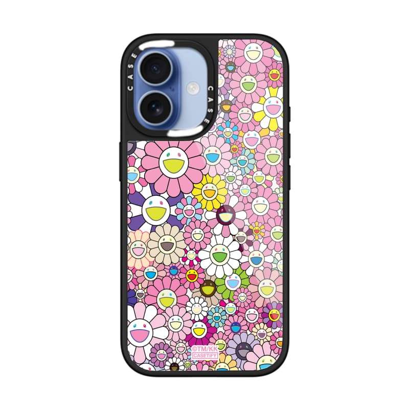 Ốp lưng CASECASE X FLOWERS (HỒNG) Vỏ kính hút từ tính chống trầy xước cho IPhone 17 Air 16 15 14 Pro Max Plus Ốp lưng cứng có hộp khắc logo