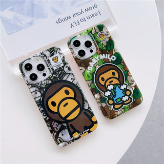 Sợi lông vũ imd ngụy trang bé milo nhãn chuối khỉ Vỏ cho iPhone 17 16 15 14 13 Pro Max