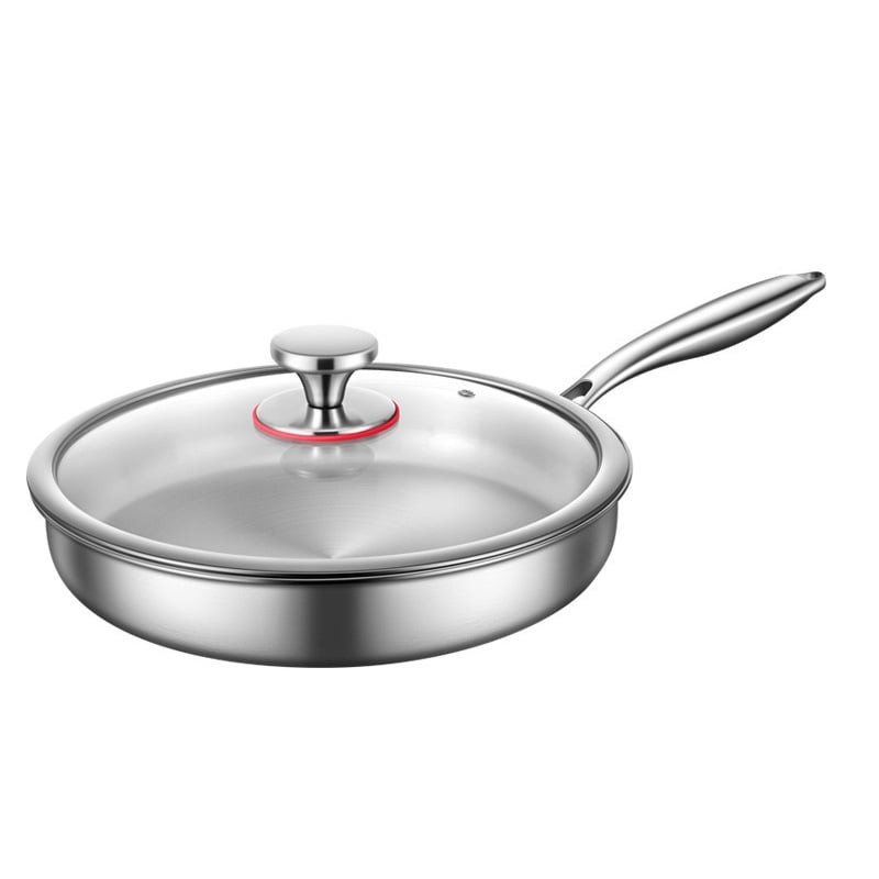 Chảo Inox 304 DULICA HOUSE - Đáy Phẳng Chuyên Chiên Rán, Chống Dính Tự Thân Dày Dặn Sáng Bóng | BigBuy360 - bigbuy360.vn