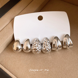 DREJEW vintage Hình Học Khuyên Tai Đa Gói Vàng Bạc Kết Cấu Tuyên Bố Khuyên Tai Cho Nữ Trang Sức Tiệc Hàng Ngày