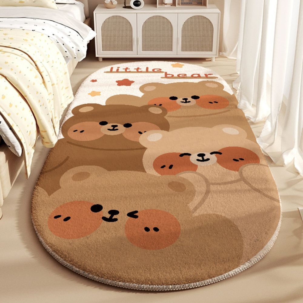 Thảm Trải Sàn Hoạt Hình Dễ Thương Giả Cashmere Lông Cừu Mềm Mịn Chống Trượt Decor Phòng Ngủ