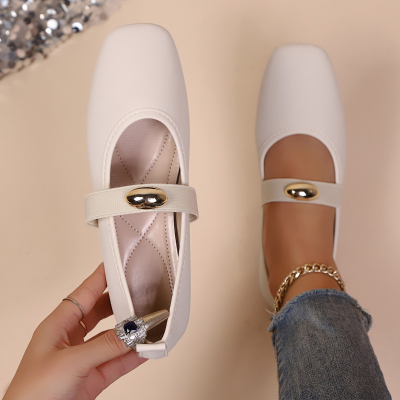 Giày đế bằng nữ Atikota Slip-on Trang trí kim loại thời trang Đa năng Thoải mái Nhẹ Căn hộ thông thường